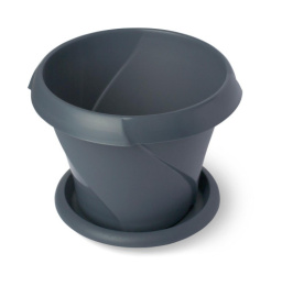 Кашпо пластиковое Флориана с поддоном 0,7л d-13,5см h-10см серый Martika С384/СЕР