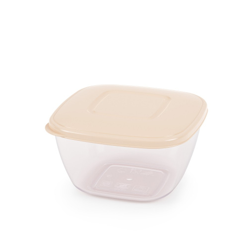 Контейнер для СВЧ пластиковый 0,80л квадратный, бежевый Альтернатива М8788