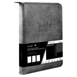 Папка деловая Линкольн, кожзам, серый 52911/5