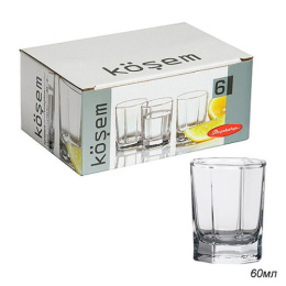 Набор стопок стеклянных Kosem 6шт. 60мл., в п/у Pasabahce Бор 41070
