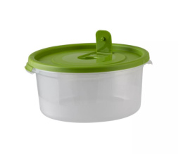 Контейнер для СВЧ пластиковый 0,80л круглый с паровыпускным клапаном Смайл Полимербыт С521