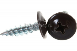 Саморез с п/ш острый 4,2/25 RAL 8019 (темно-коричневый) 284-42258019