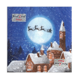Салфетки бумажные  20шт. 33х33см 2-х слойные Новогодняя сказка New Line Fresco 7356553