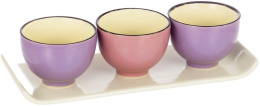 Набор салатников керамических 3шт. на керамической подставке Цикламен, в п/у Elrington HJC-1204-BC
