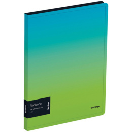 Папка с зажимом Berlingo Radiance 17мм 600мкм с внутренним карманом, голубой/зеленый градиент FSC_A4003