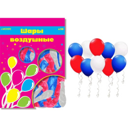 Шар Триколор 30см Devente синий/красный/белый 9061103