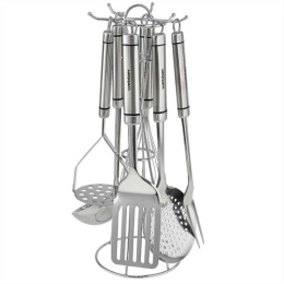 Набор кухонных принадлежностей из нержавеющей стали 7 предм. на металлической подставке Webber BE-1681/7