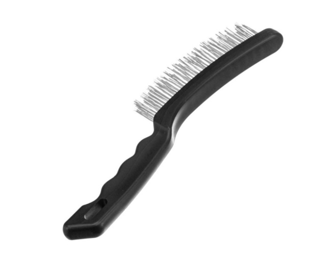 Щетка 3-х рядная металлическая, пластиковая ручка Sparta 748655