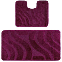 Комплект ковриков напольных для ванной и туалета на латекс. основе Maximus Классик 2пр. 50х 80см/40х50см, фиолетовый Confetti  512