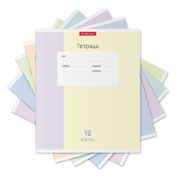 Тетрадь  12 листов клетка ErichKrause Optima Blocks ассорти 58221