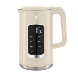 Чайник электрический 1,7л 1850-2200Вт, LE-1533, нержавеющая сталь, пластик, диск, бежевый Leonord 107826