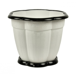 Горшок для цветов пластиковый Восторг с поддоном  1,5л белый Альтернатива М1234