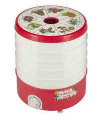 Сушилка электрическая для овощей и фруктов 520Вт, 5 поддонов, белый/красный Чудесница СШ-006