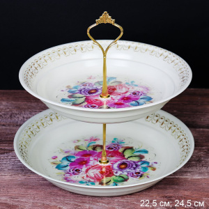 Блюдо 2 яруса металлическое 225мм/245мм SW-45 710969