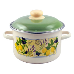 Кастрюля эмалированная Citrus 5,5л цилиндрическая с металл. крышкой Appetite 6RD221M