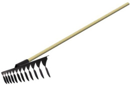 Грабли витые 12 зубьев металлические деревянный черенок, Россия ГВ-12