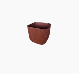 Горшок для цветов пластиковый Агава квадратный с поддоном 0,27л, коричневый Ар-Пласт А261