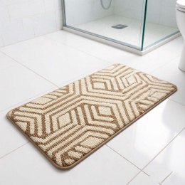 Коврик напольный для ванной 40х 60см, мех, кант, Орнамент Радужный Дом РД25742