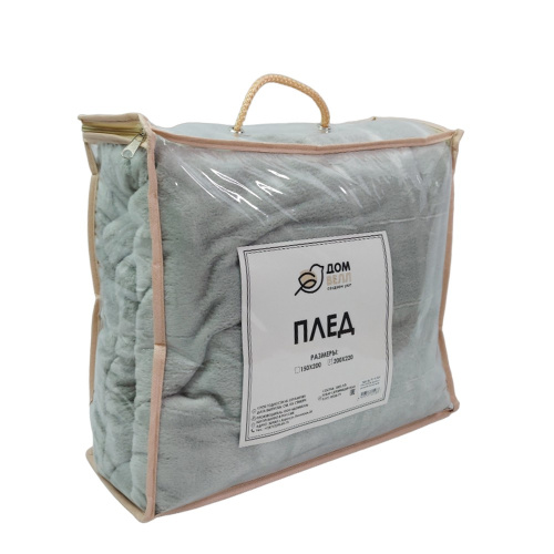 Плед 150х200см фланель Клетка серая ДомВелл 152B