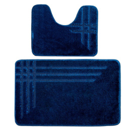 Комплект ковриков напольных для ванной и туалета на латекс. основе Comfort Linea 2пр. 60х100см/50х60см, 10мм, синий DKTX DTX.CML.6502-2.60/100-D.BL