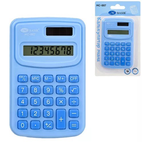 Калькулятор  8 разрядов, синий МС-887/СИНИЙ/