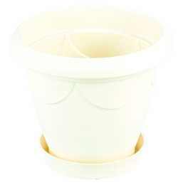 Кашпо пластиковое Верона с поддоном  2,0л d-18,5см h-16см песочный Ар-Пласт 07012