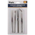 Пинцеты из нержавеющей стали набор 4шт. 120мм Park 100259