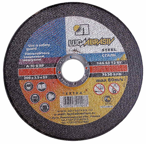 Круг отрезной по металлу 200х2,5х22мм LugaAbrasive