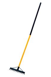 Грабли прямые 12 зубьев металлические силовые металлический черенок Tornadica TOR-32RK34OF