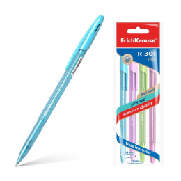 Ручка шариковая ErichKrause R-301 Stick Spring, синяя, 0,7мм 33643
