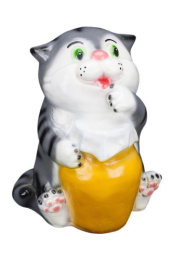 Копилка гипсовая Кот с крынкой 23х18см Гарденвилл 306