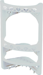 Полка для ванной комнаты угловая пластиковая Аква 28х17,5х48см, слоновая кость Ар-Пласт 18002