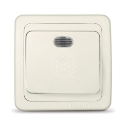 Выключатель для скрытой установки Валери 1 клавиша с подсветкой 10А, белый UNIVersal В0121