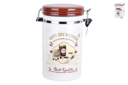 Банка для сыпучих керамическая (доломит) с клипсой 1,0л Кофе, в п/у Коралл HC5D39-A17