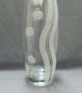 Ваза для цветов стеклянная бочонок h-26см d-12см Flora насыпь отжиг золото, в п/у Красота стекла 88/41