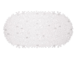 Коврик противоскользящий для ванной ПВХ на присосках 66х35см Цветы, прозрачный Aqua-Prime 55104-CL