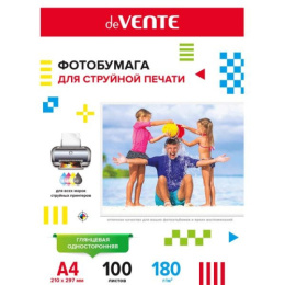 Бумага А4 Devente глянцевая односторонняя 180г/м2 100 листов 2042901