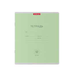 Тетрадь  12 листов клетка ErichKrause Классика, зеленая 35184