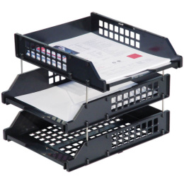 Лотки для бумаг набор 3шт. Стамм, черный ЛТ112  ,63795