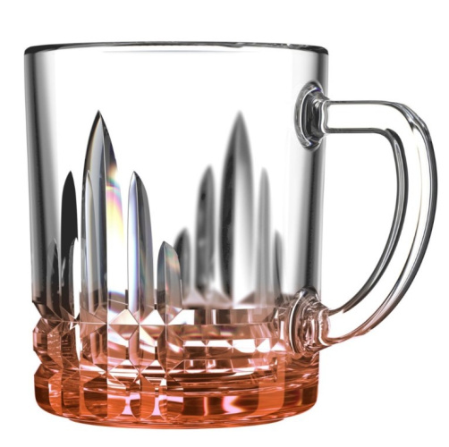 Кружка стеклянная 300мл Венеция цветное дно микс Декостек 128-Н9