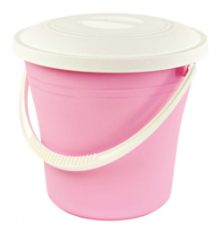 Ведро пластиковое 10л с крышкой, цвета в ассортименте Альтернатива М374