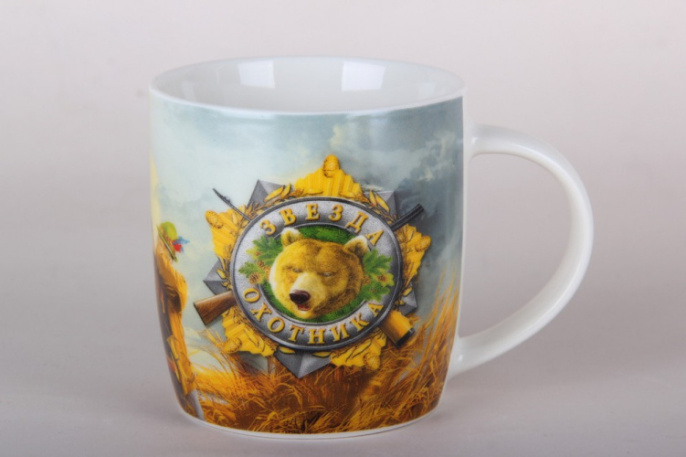 Кружка фарфоровая 350мл Охотнику Коралл N-2