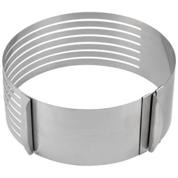 Форма для выпечки из нержавеющей стали круглая d-16-22см раздвижная, с прорезями, Torta Mallony 108345