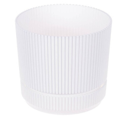 Кашпо пластиковое Стрип с поддоном 2,3л d-17см h-15,2см белый Idea М3247