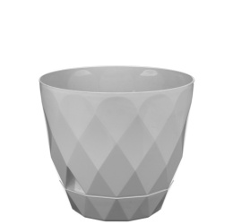Горшок для цветов пластиковый Laurel с поддоном 1,3л d-14,5см серый IDIland 221610835/03