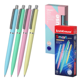 Ручка шариковая автоматическая ErichKrause Mart Matic Pastel, синяя, 0,7мм 55389
