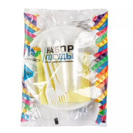 Набор посуды одноразовой на 6 персон Юпласт ЮНАБ2031