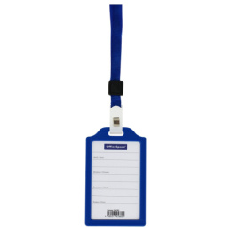 Бейдж  55х85мм Officespace, вертикальный без держателя, жесткий каркас, синий 344585