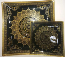 Набор тарелок стеклянных 7шт. мелкие квадратные (1шт.-300х300мм, 6шт.-180х180мм) в п/у Royal Glass 2011/33