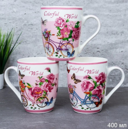 Кружка керамическая 400мл Прованс Велосипед, в ассортименте G538/706261